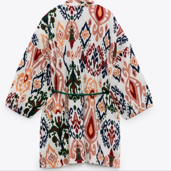 Zara 2pc Hanoi Ikat KIMONO & Shorts Set size -Medium NWT - Picture 3 of 9